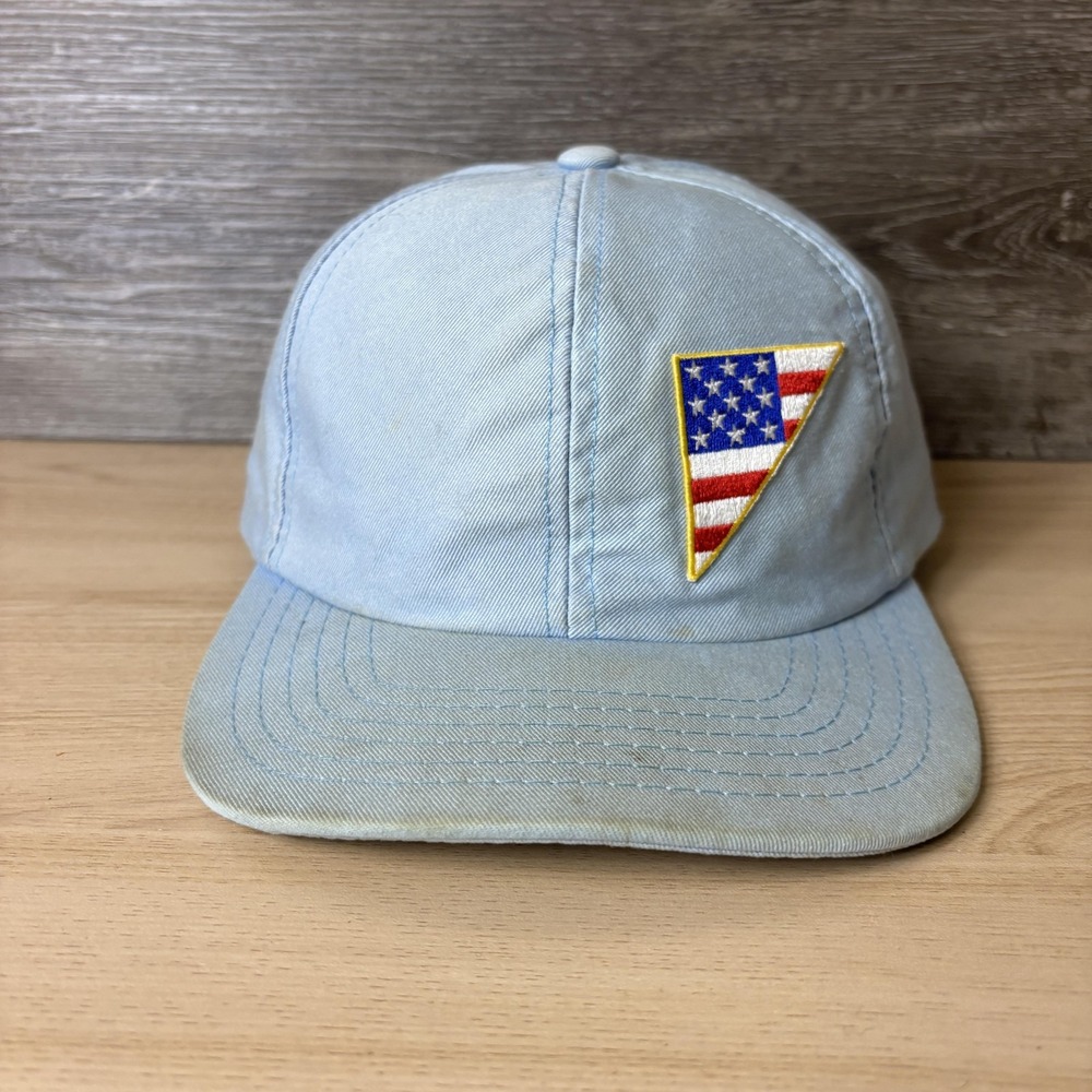 d'emploi Hat Cap Snap Back Mens Light Blue Embroidered Patch